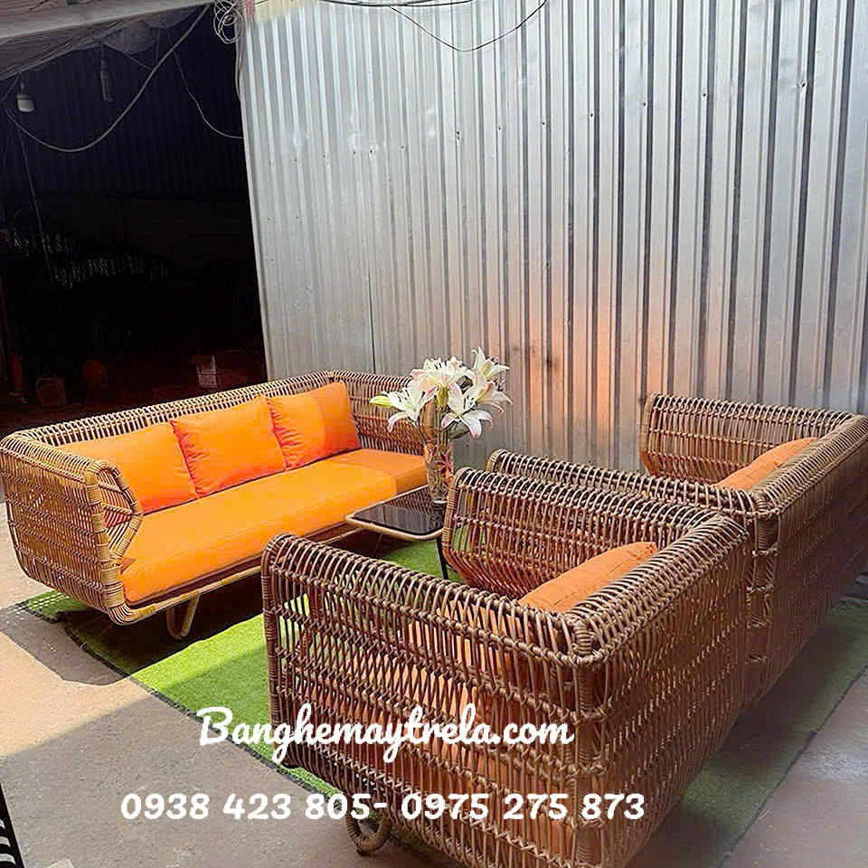 Bàn ghế sofa tổ yến nhựa giả mây